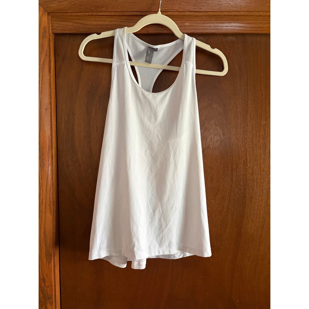 Sweaty Betty White Racerback Athletic Tank Top XS Lightweight Mesh Back